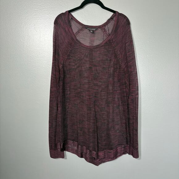 Rock & Republic Women's Goth Burgundy & Black Oversized Mesh Sweater - Size XL - Picture 1 of 6